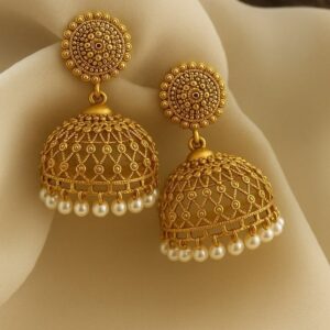Rubans Jhumka Earrings Gold Plated Stylish Traditional Trendy Jewellery Gift for Women & Girls