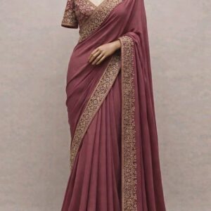 VFCollections Women's Kanchipuram Silk Pure Pattu Sarees - Zari Design All Over With Blouse