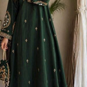 Nermosa Women Embroidery Solid A-Line Kurta and Pant Set with Dupatta